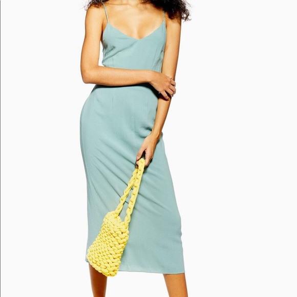 Topshop Dresses & Skirts - Topshop washed green slip
